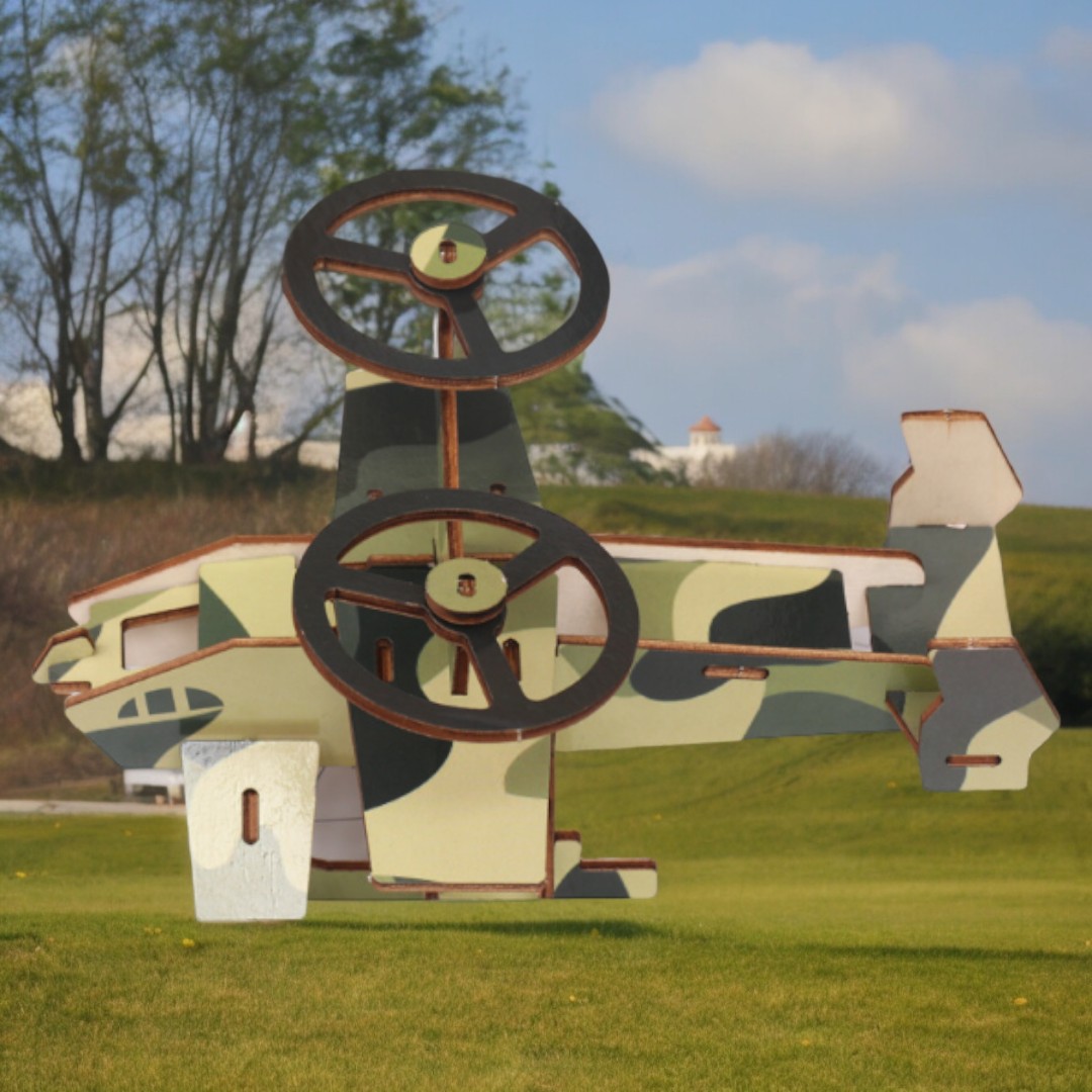 Airplane Assembly 3D Wooden Model - DIY Educational Development Puzzle Toy