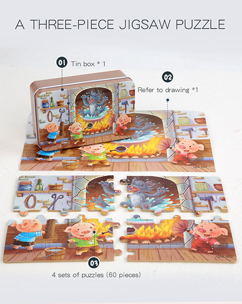 60 Pieces Metal Puzzle Box - A Little Match Girl