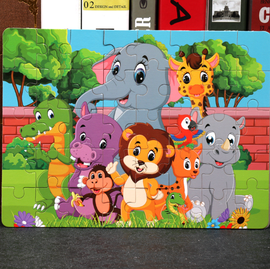 40/60 Pieces Wooden Children Jigsaw Puzzle - 21.5 x 29 cm