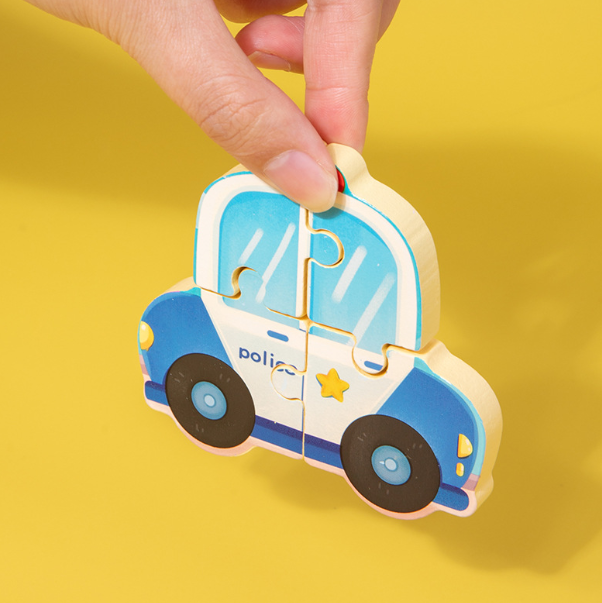 Colorful 3D Wooden Animal & Vehicle Puzzles for Kids