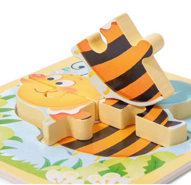 Colorful 3D Wooden Animal & Vehicle Puzzles for Kids