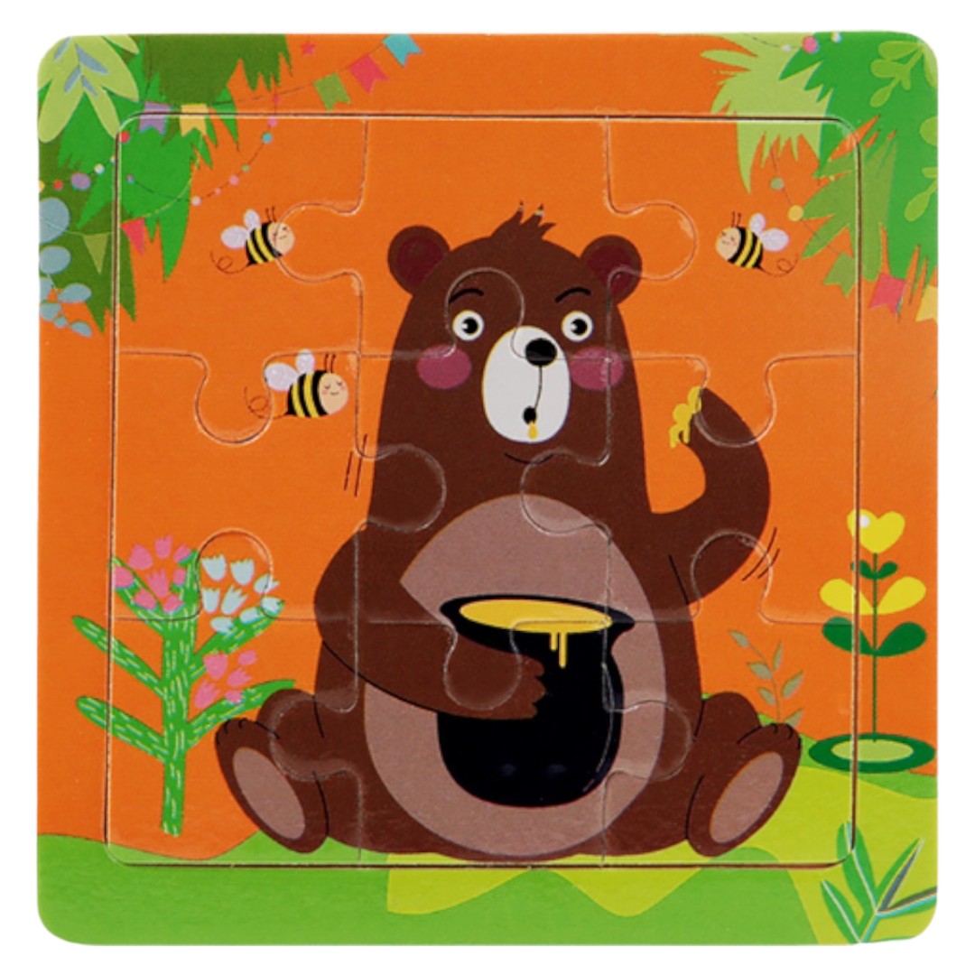 Small Cartoon Wooden Children Jigsaw Puzzle - 9 x 9 cm