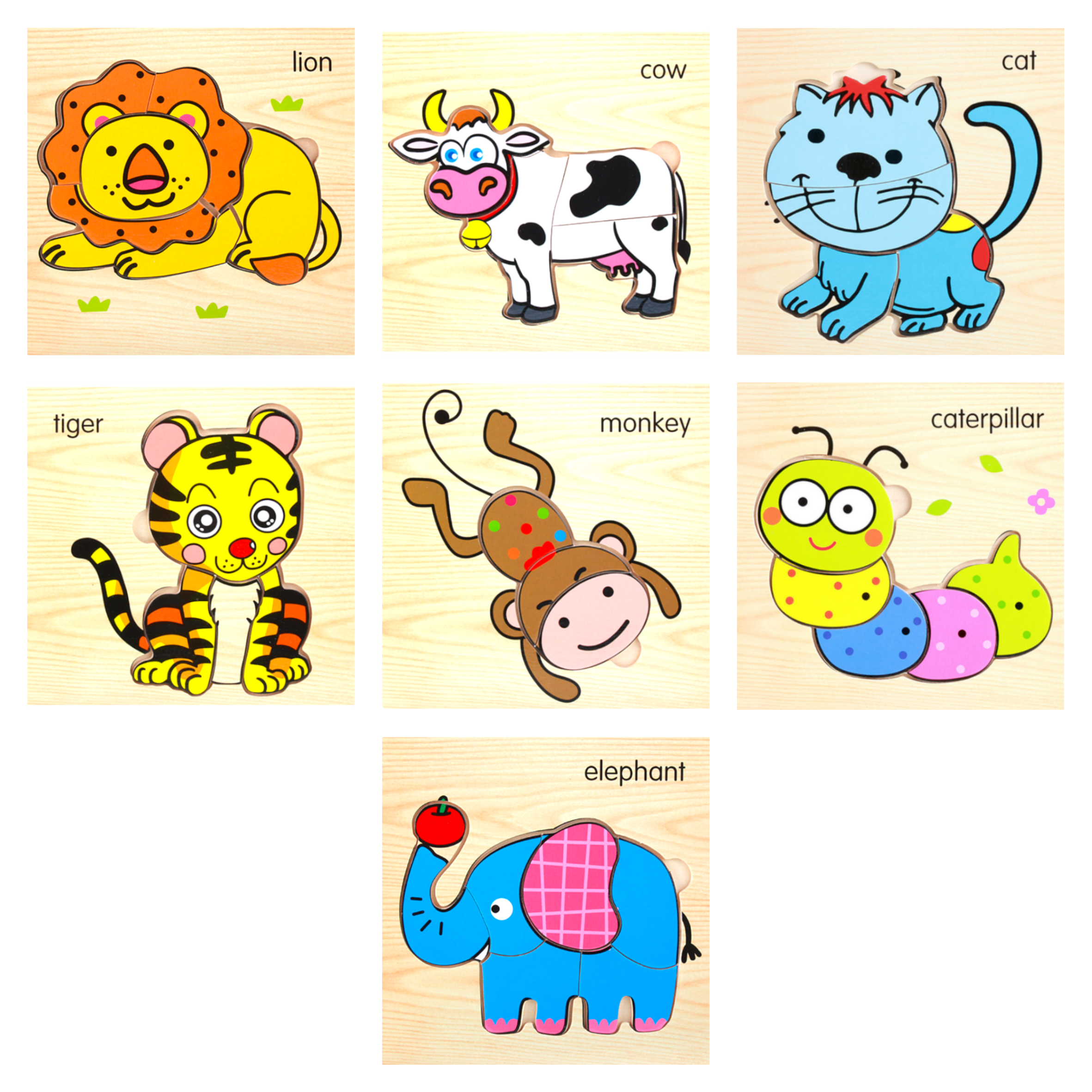 Wooden Large Animal Puzzles - 15 x 15 cm