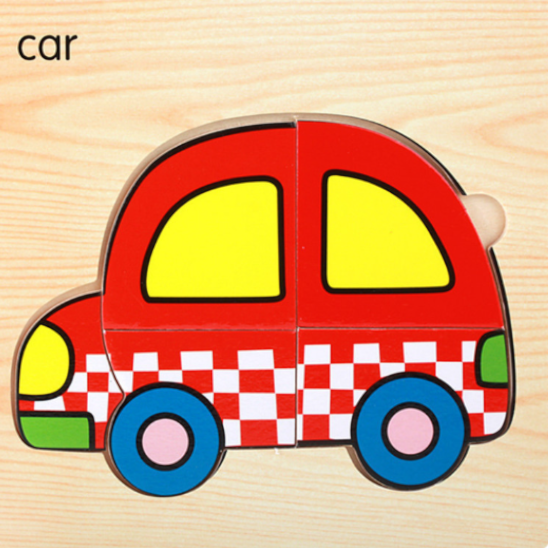 Wooden Large Transport Puzzles - 15 x 15 cm