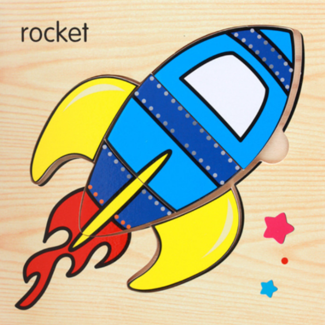 Wooden Large Transport Puzzles - 15 x 15 cm