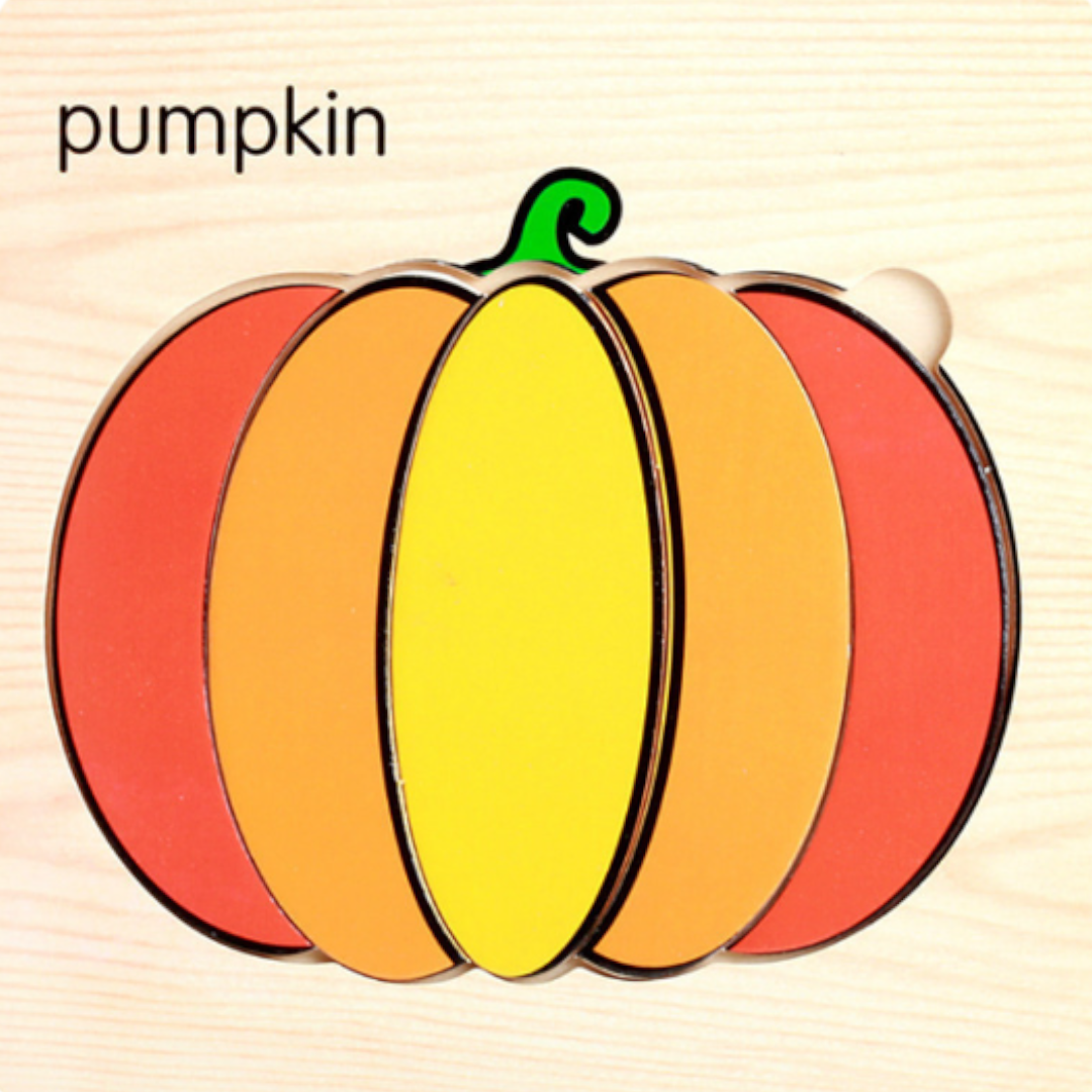 Wooden Large Vegetable Puzzles - 15 x 15 cm