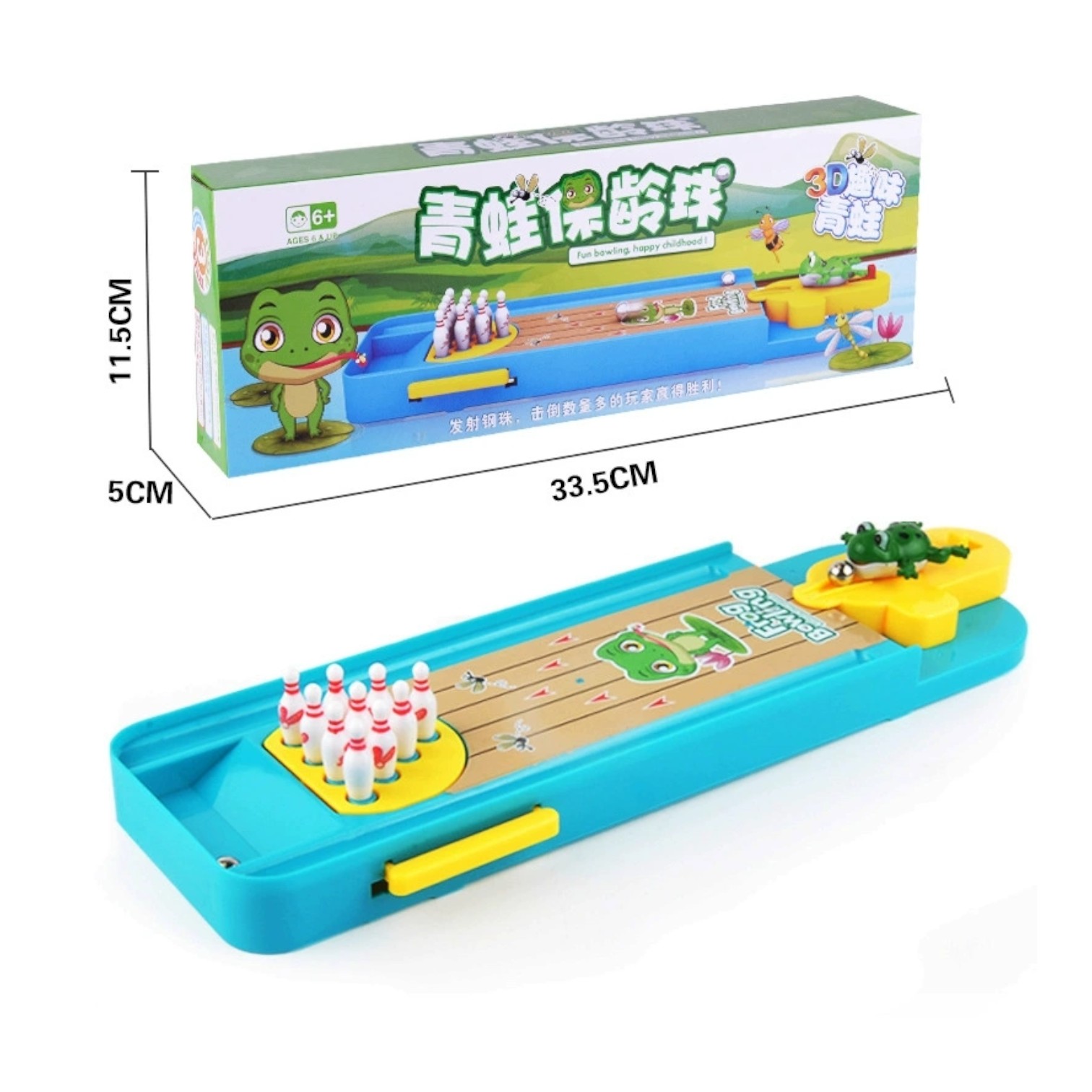 Miniature Frog Bowling Game