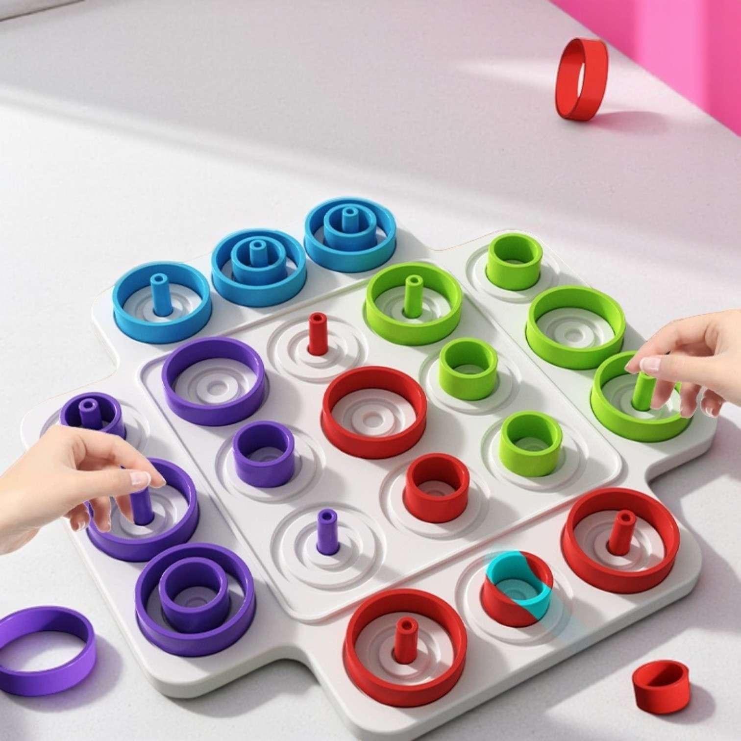 Colorful Ring Tic Tac Toe