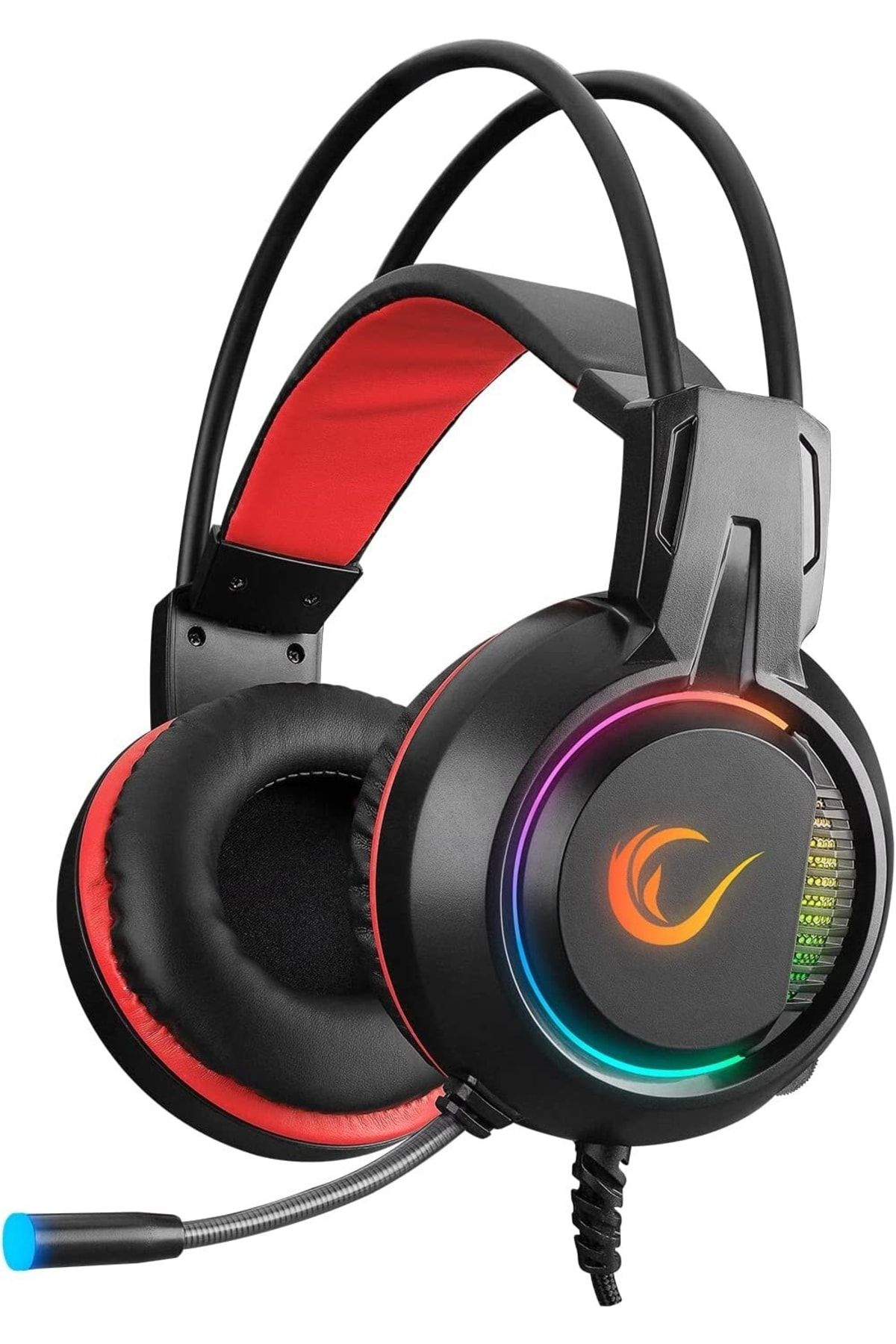 Rampage Rm-k25 Lunatic Pro Siyah/kırmızı Usb 7.1 Surround Rgb Işık Efektli Gaming Oyuncu Mikrofonlu