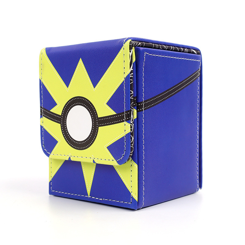 Waterproof Trading Card Box PU Leather Game Poke Card Box 100+