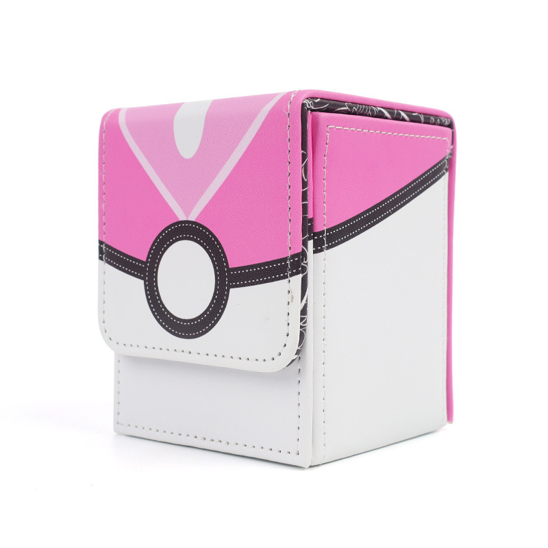Waterproof Trading Card Box PU Leather Game Poke Card Box 100+