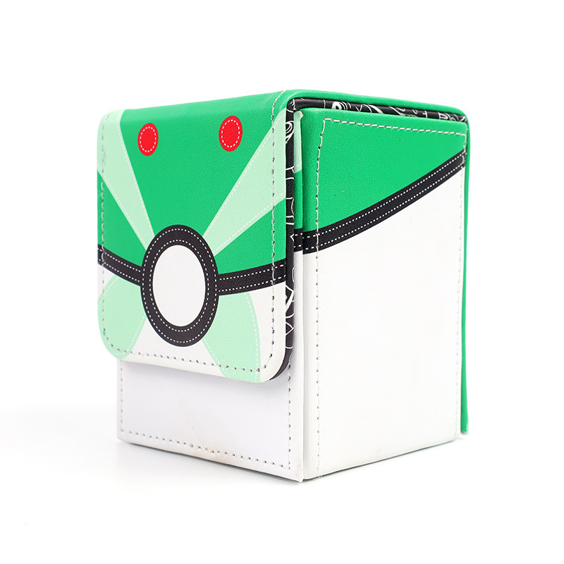 Waterproof Trading Card Box PU Leather Game Poke Card Box 100+