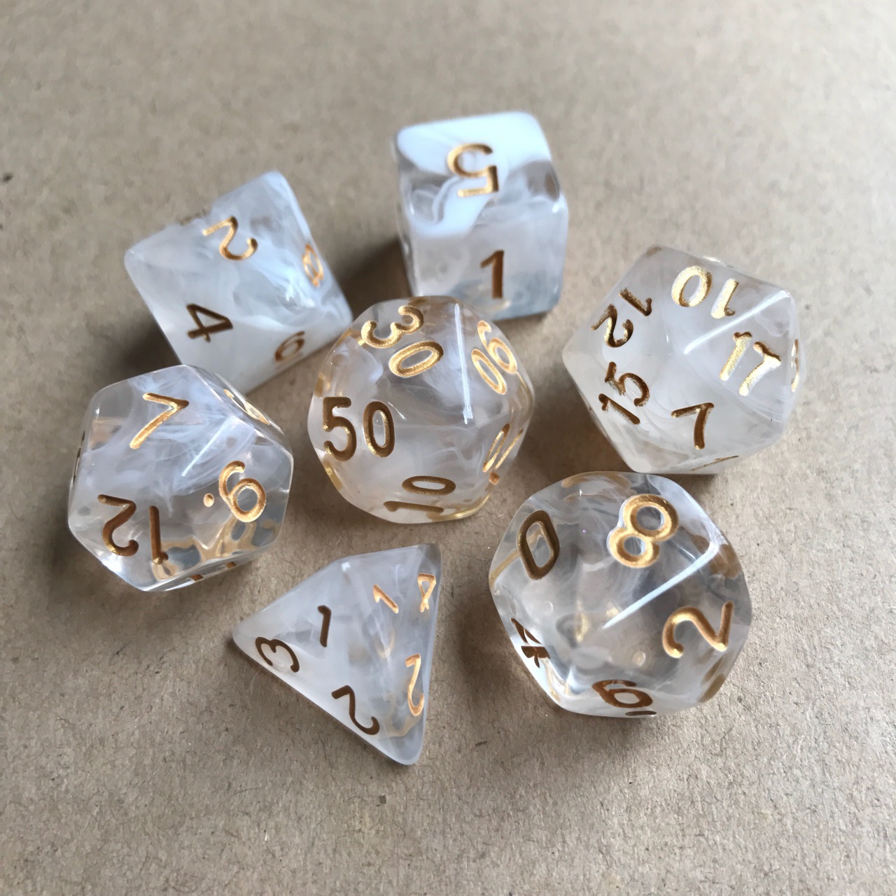 Floating silk two-color transparent dice