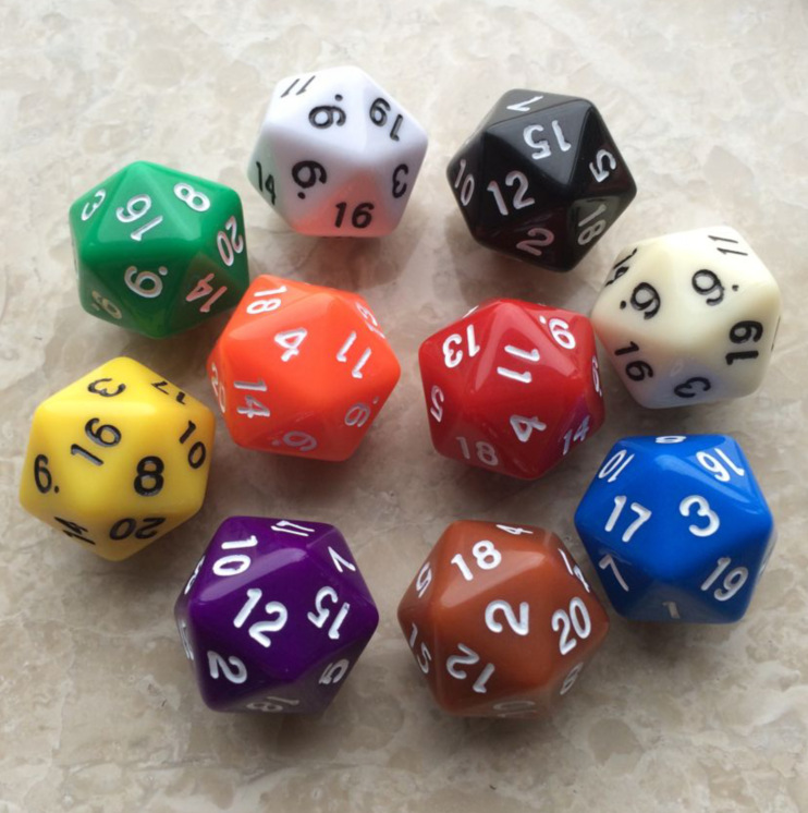 20 mm D20 acrylic bulk dice wholesale 