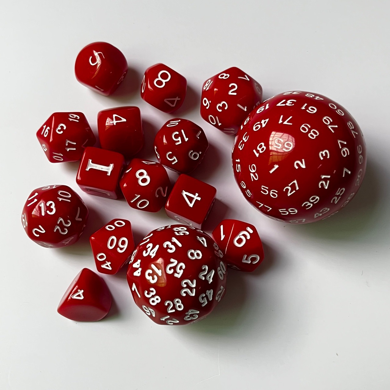 15 Pieces DND Dice Set Acrylic Polyhedral Dice D3-D100 Game Dice Set