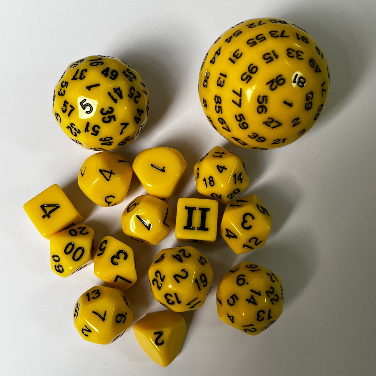 15 Pieces DND Dice Set Acrylic Polyhedral Dice D3-D100 Game Dice Set