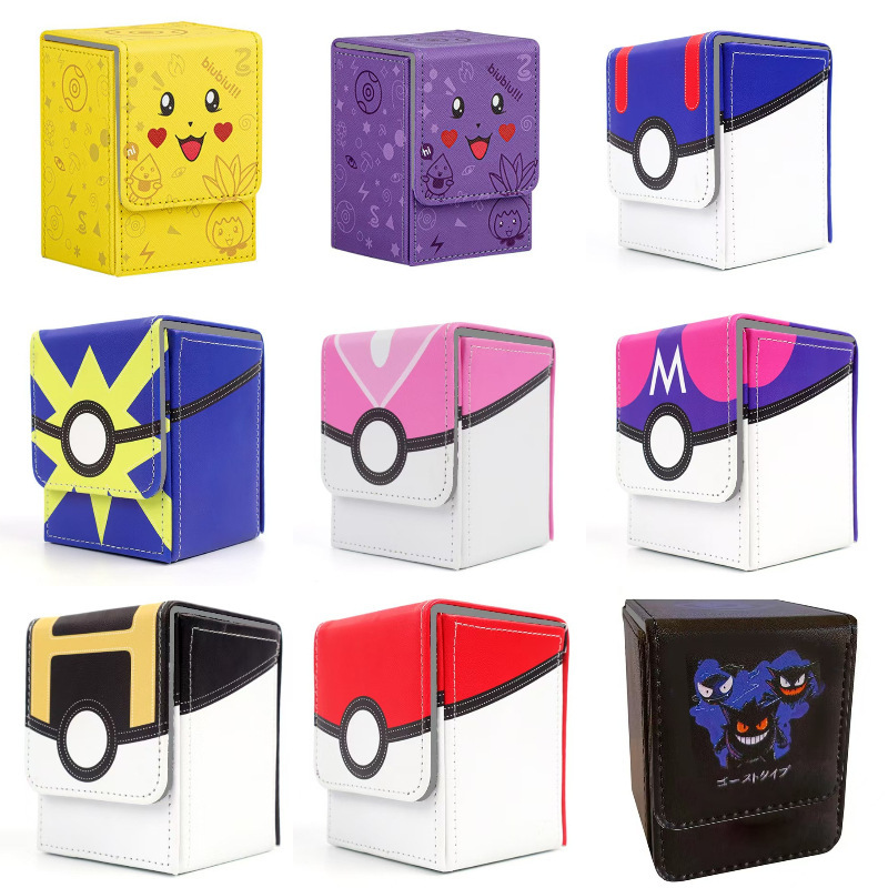Customizable PU Leather Playing Card Box with 8 Powerful Magnets TCG Deck Box
