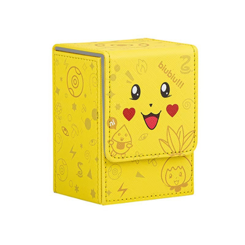 Customizable PU Leather Playing Card Box with 8 Powerful Magnets TCG Deck Box