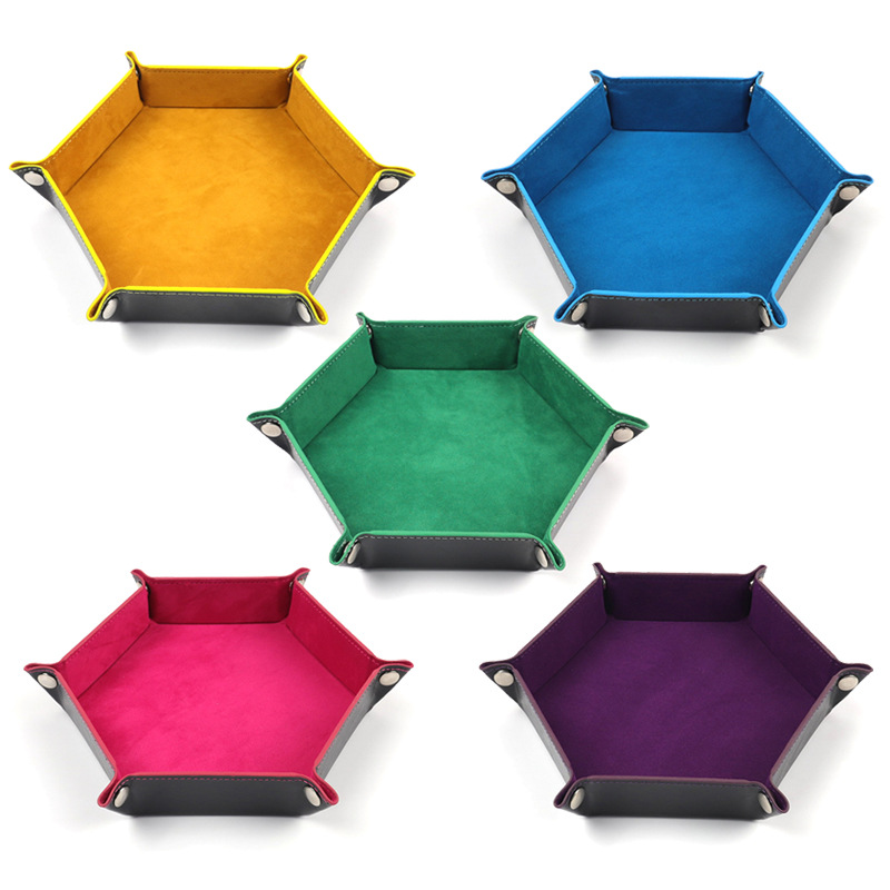 Hexagonal Velvet Dice Tray