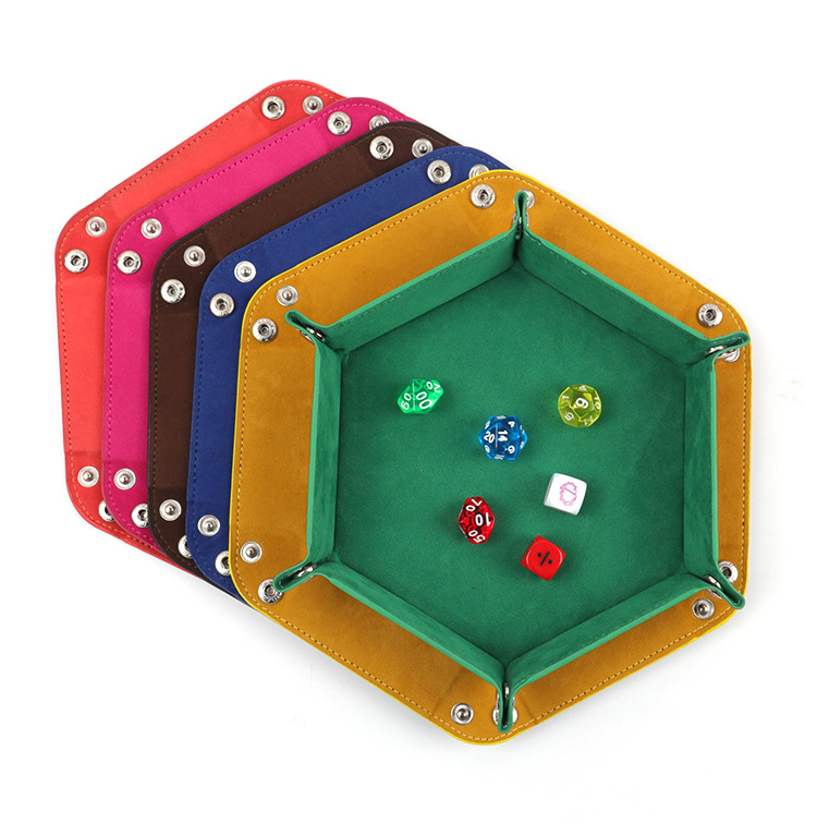 Hexagonal Velvet Dice Tray