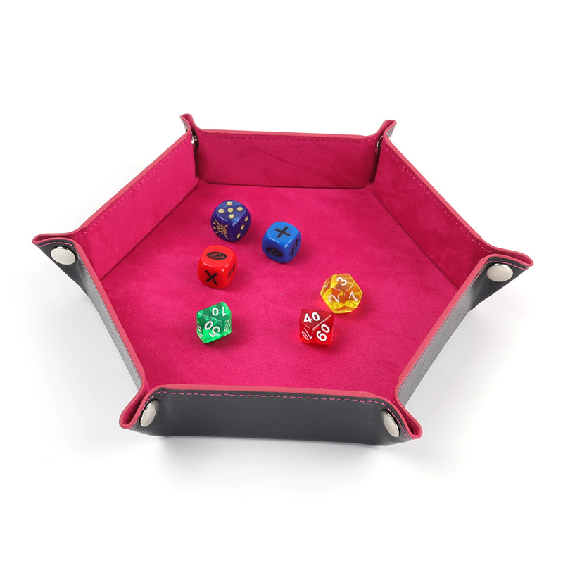 Hexagonal Velvet Dice Tray