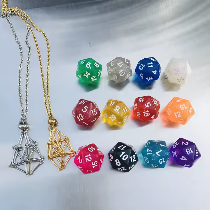 Adjustable Bohemian Dice Pendant Stainless Steel PVD 18K Net Crystal Pouch Holder Necklace Pendant