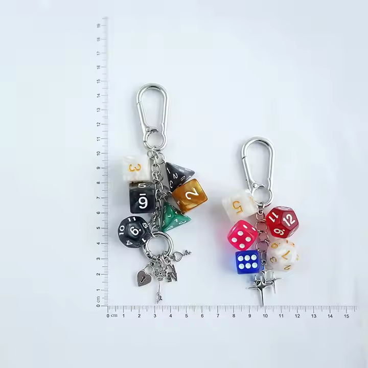 Dice Keychain Pendant - Universal Buckle for Bags & Accessories, Retro Style, Trendy Colors