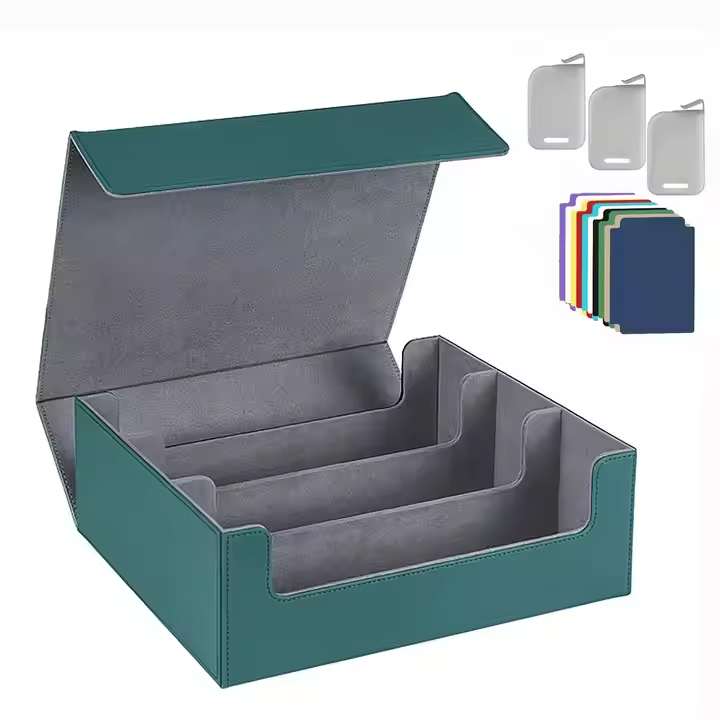 PU custom card box 1800+ capacity 3 rows Yu-Gi-Oh waterproof magic game card box