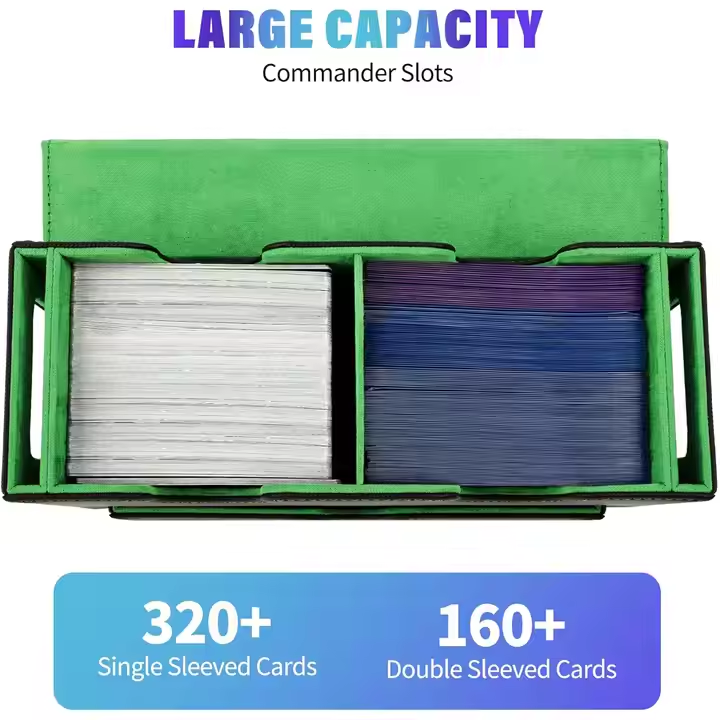 Detachable leather deck box with dice box on the bottom with windows on both sides