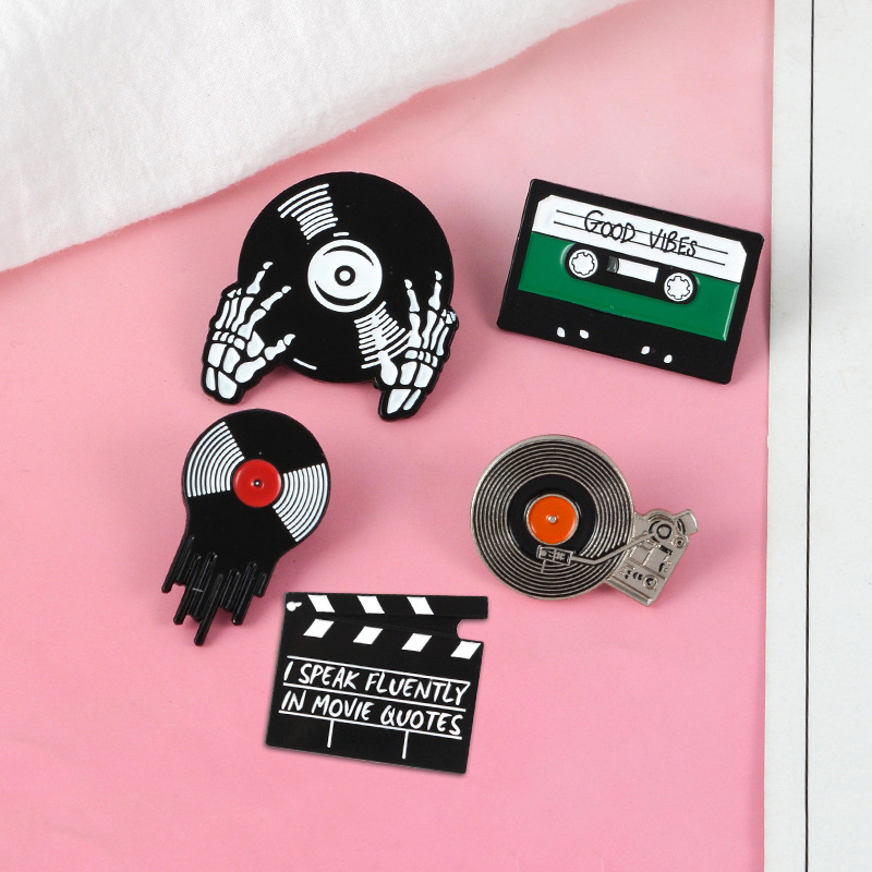 Retro Music Themed Enamel Pins