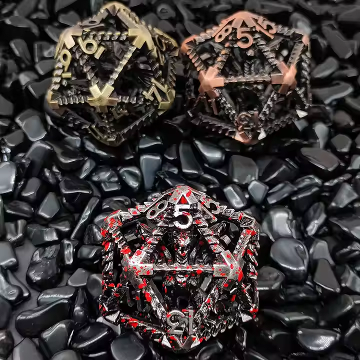 3D Embedded Dragon Hollow D20 Dice 40mm