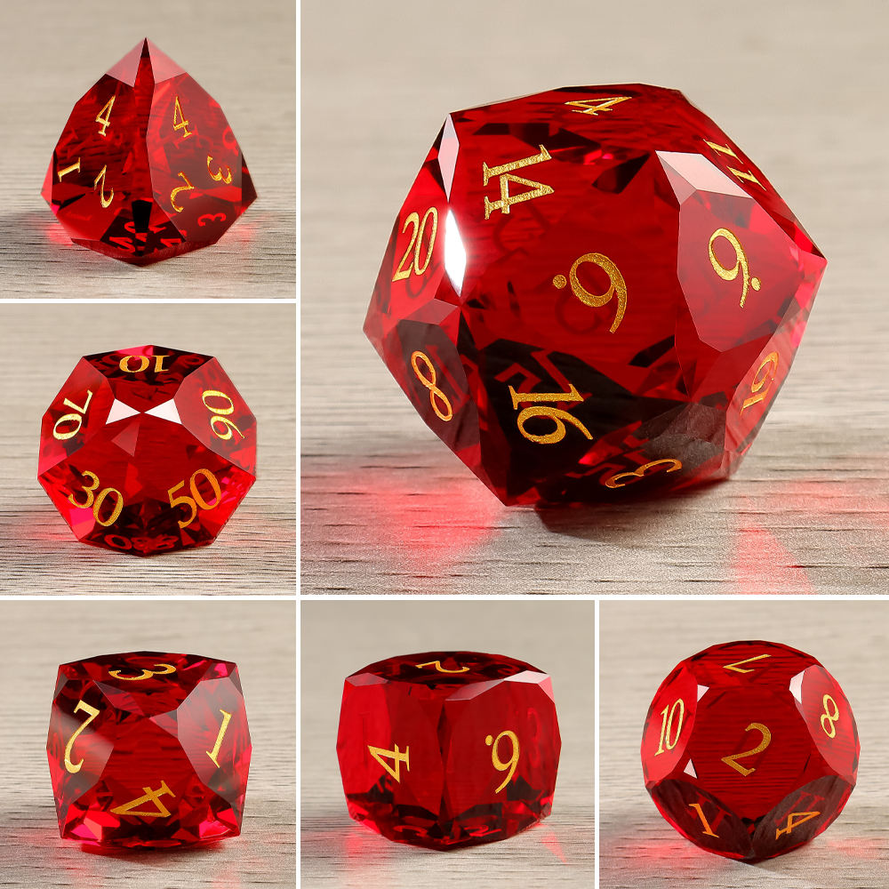 New Multifaceted Blood Stone Dice Set