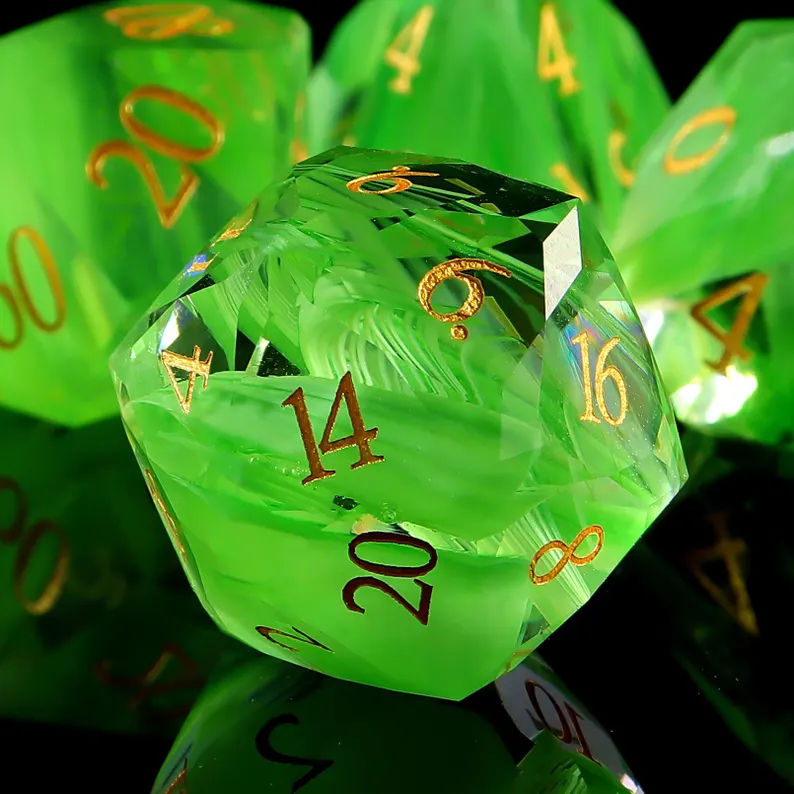 Emerald glass dice