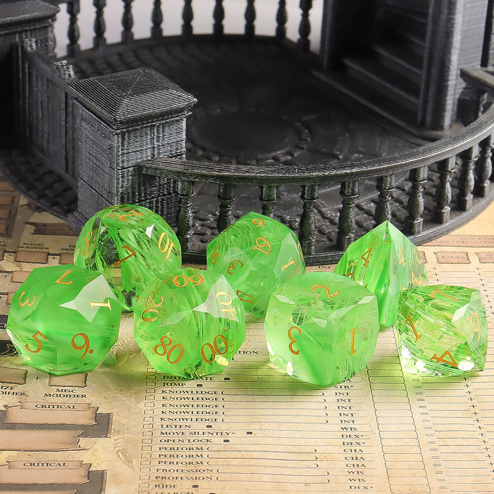 Emerald glass dice