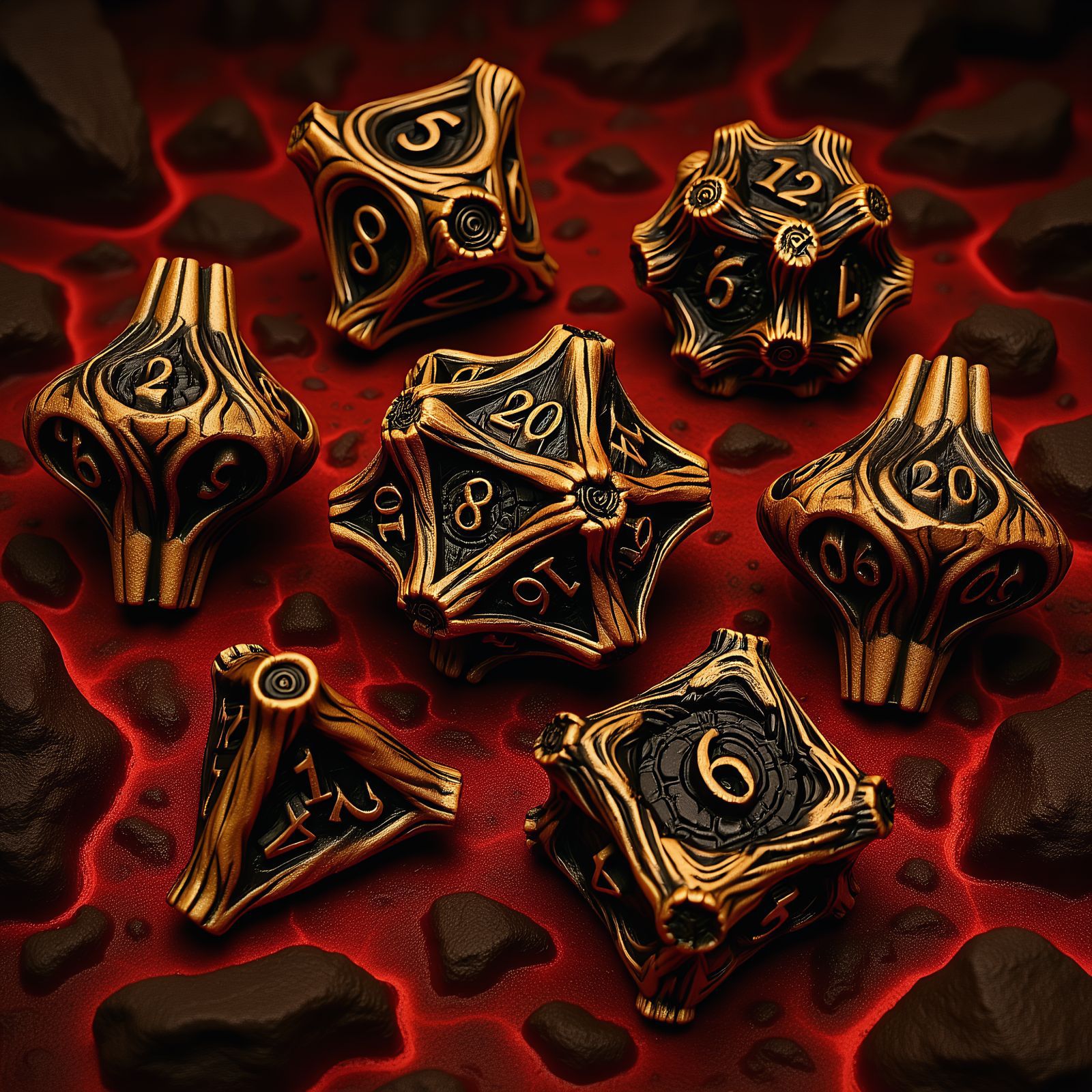 Tree bone metal dice