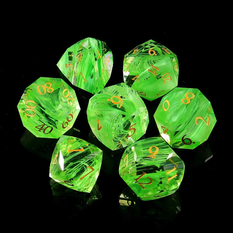 Emerald glass dice