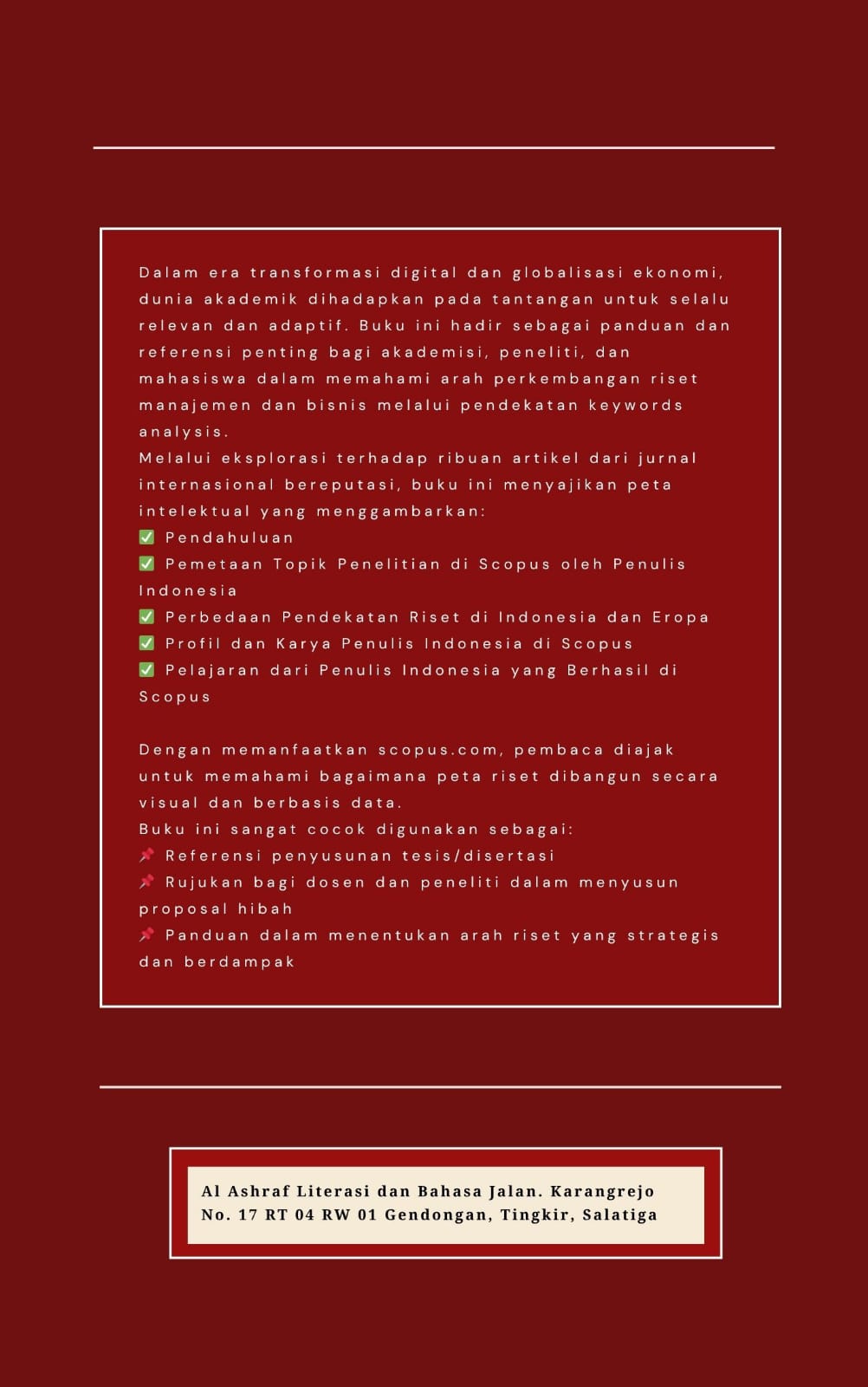 Pemetaan Riset Manajemen dan Bisnis dengan Pendekatan Keywords Analysis di  Jurnal Internasional Bereputasi 