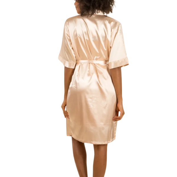 Ensemble peignoir + nuisette champagne