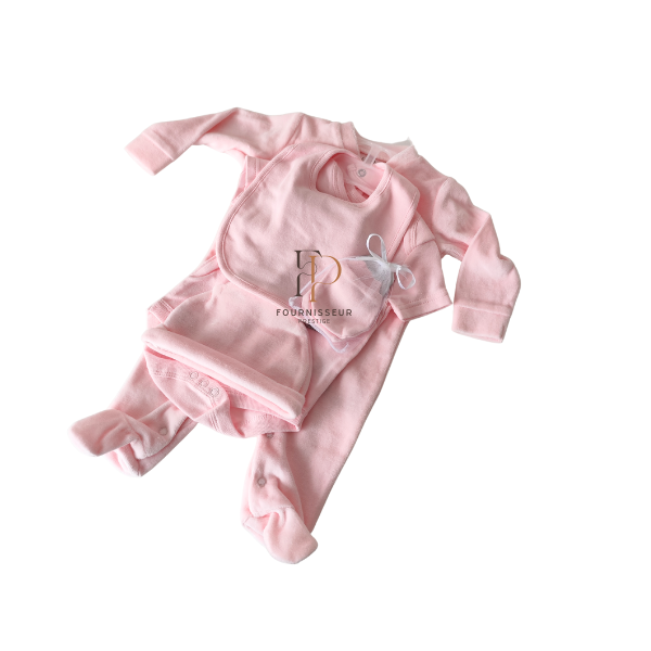 Ensemble 5 pièces grenouillère velours