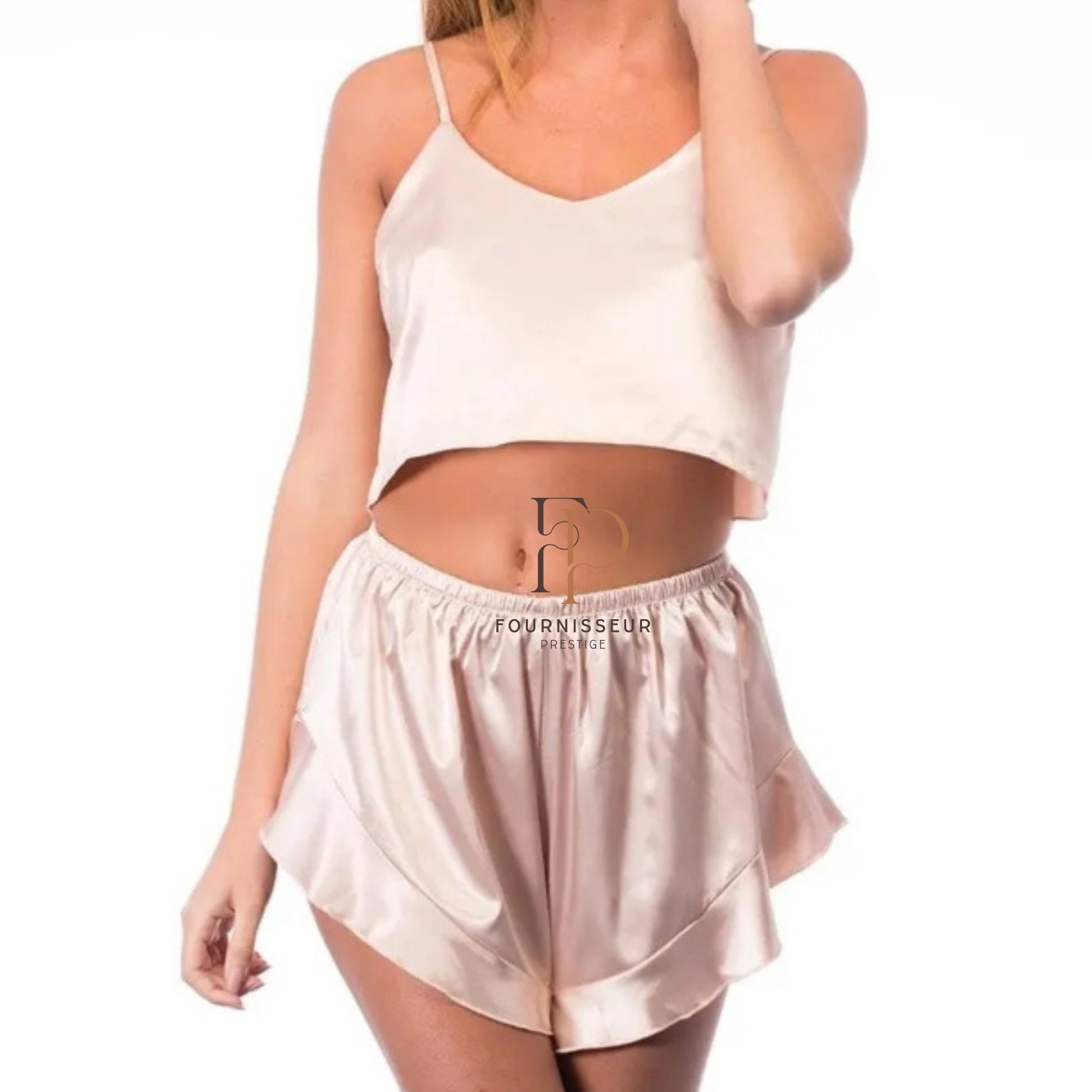 Ensemble débardeur et short nude