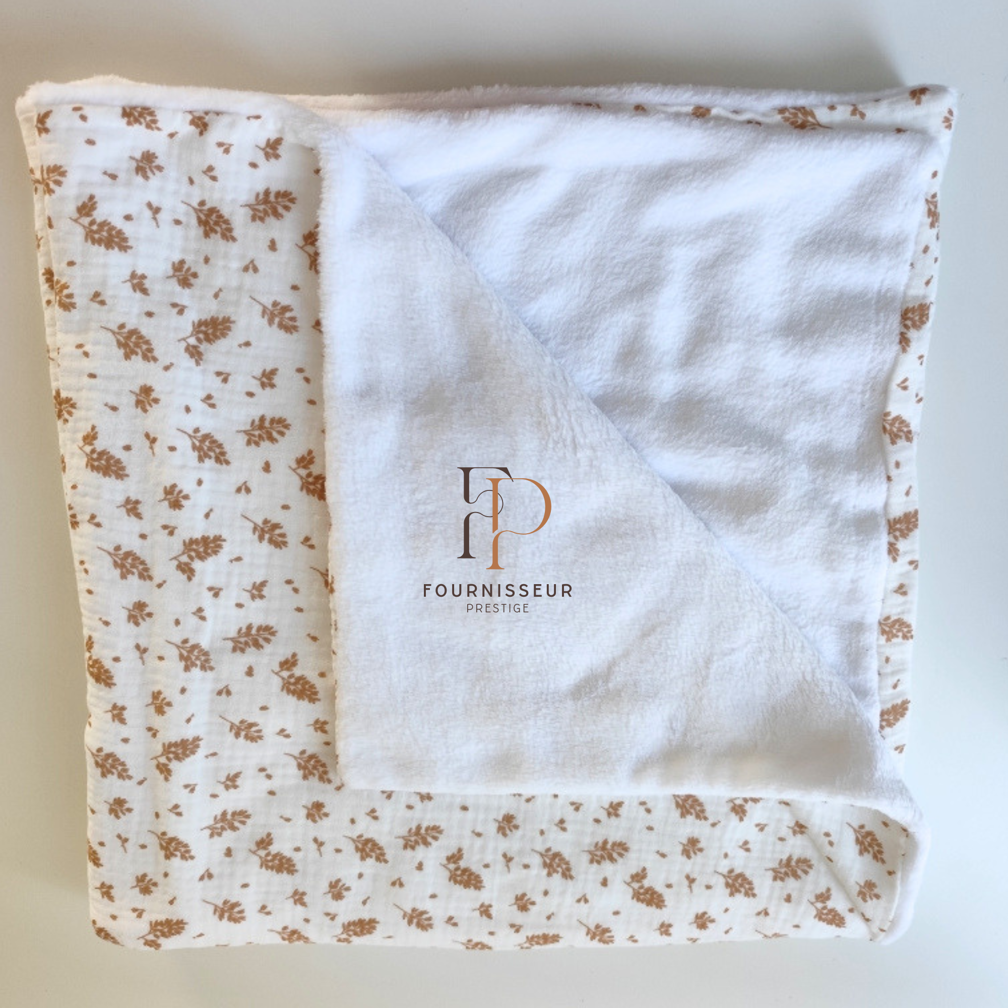 Plaid feuille gaze de coton