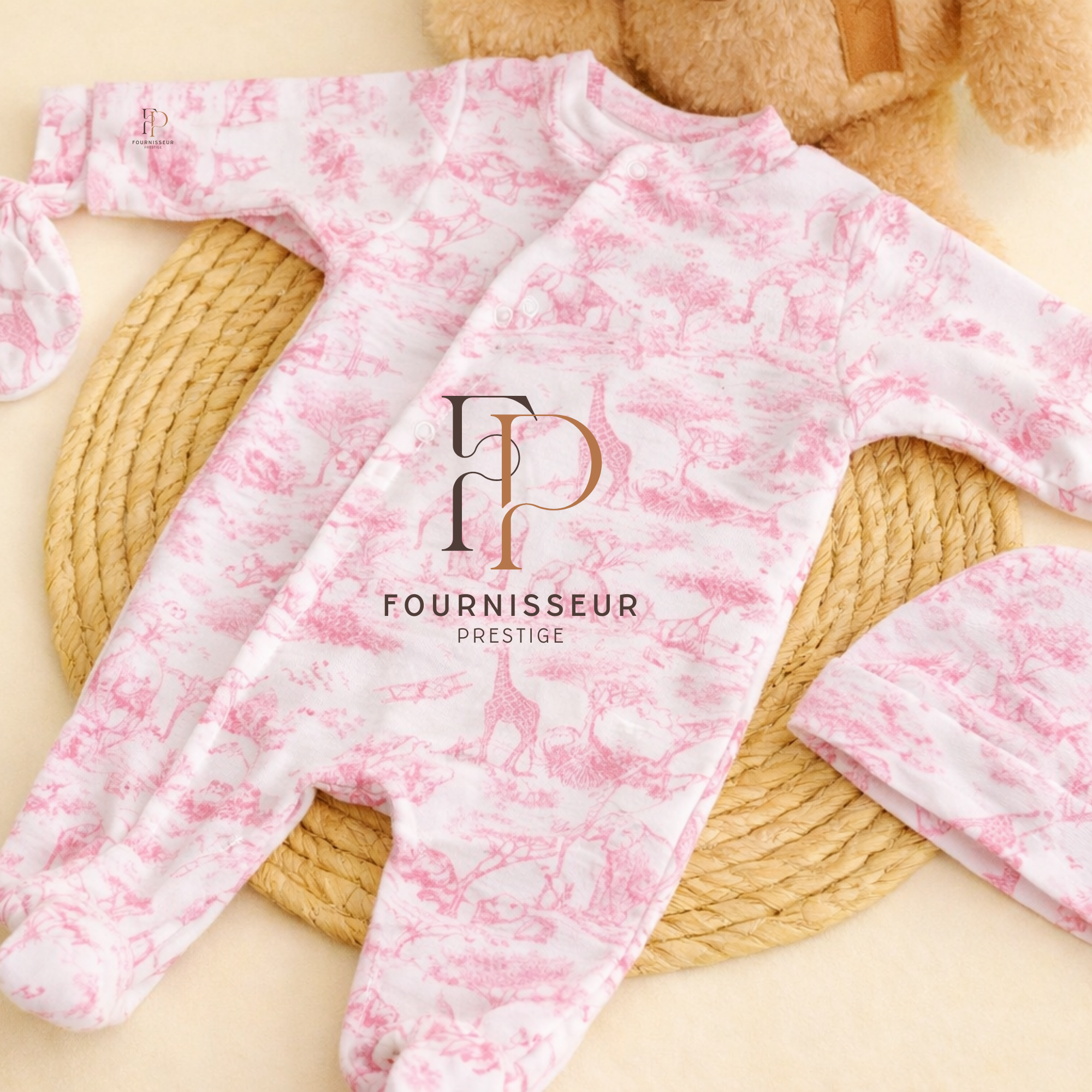 Ensemble bébé 3 pièces SAFARI velours