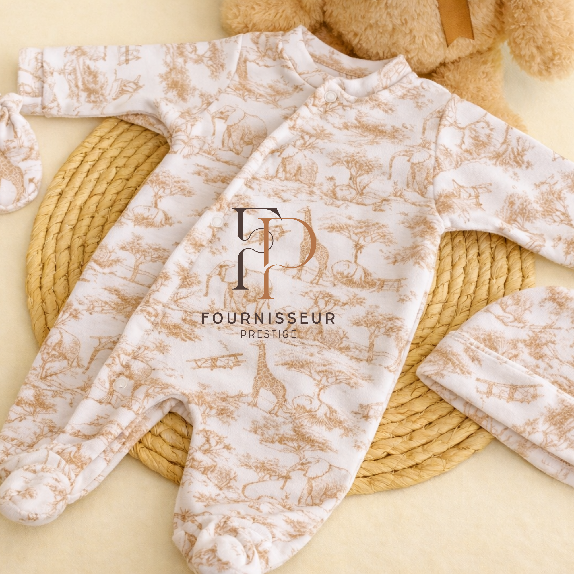 Ensemble bébé 3 pièces SAFARI velours