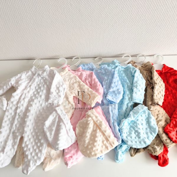 Ensemble bébé 3 pièces minky