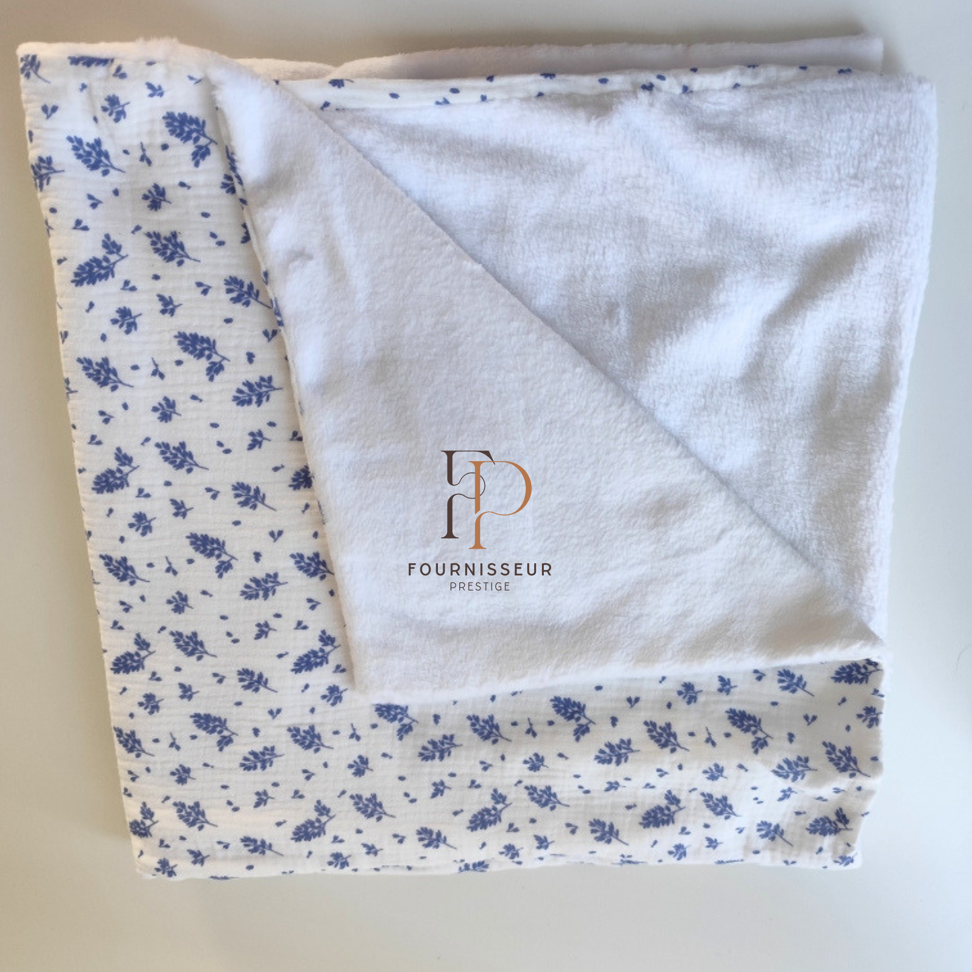 Plaid feuille gaze de coton