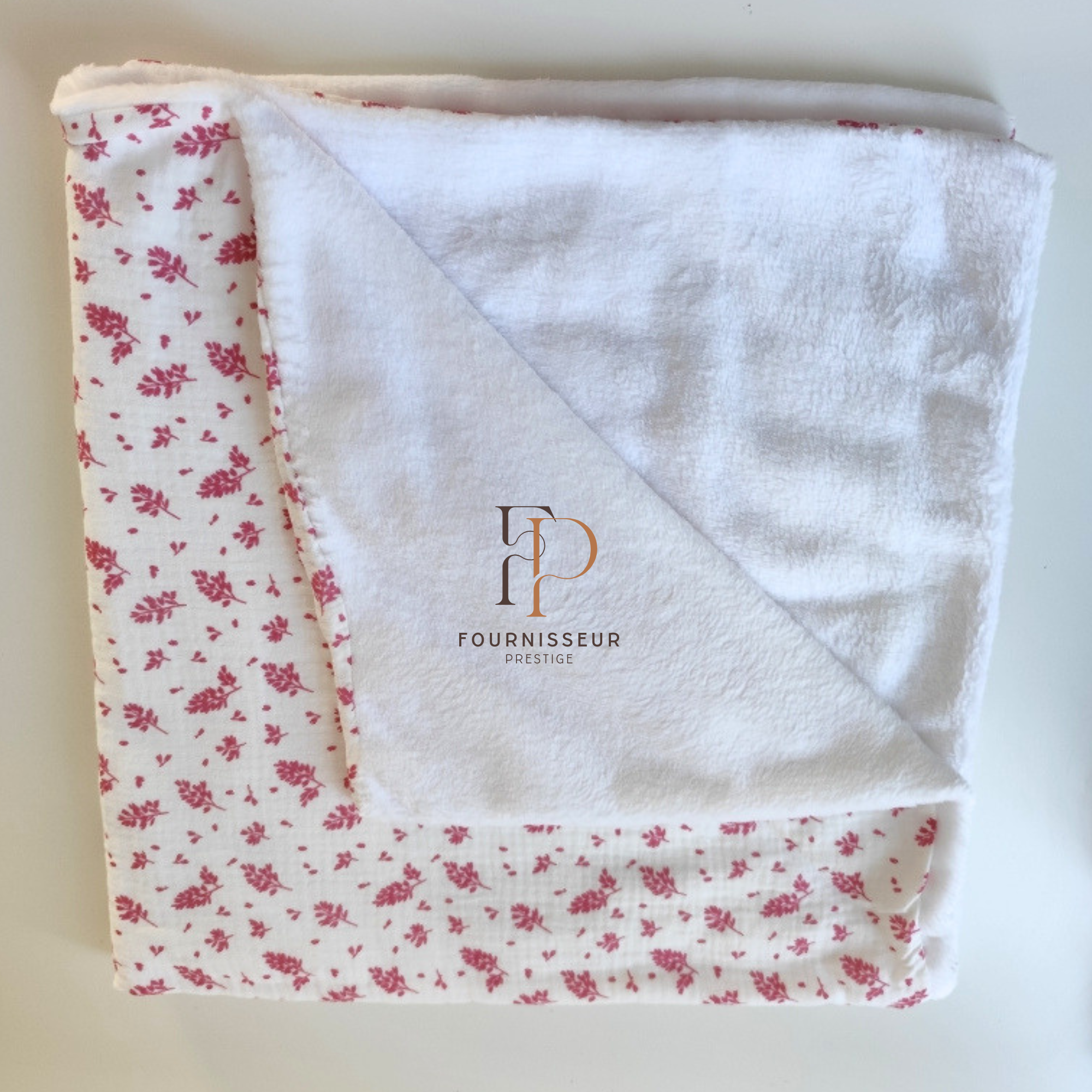 Plaid feuille gaze de coton