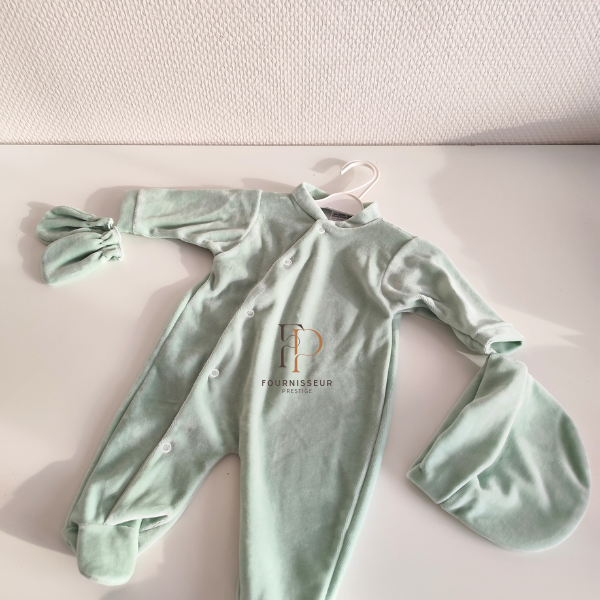 Ensemble bébé 3 pièces velours