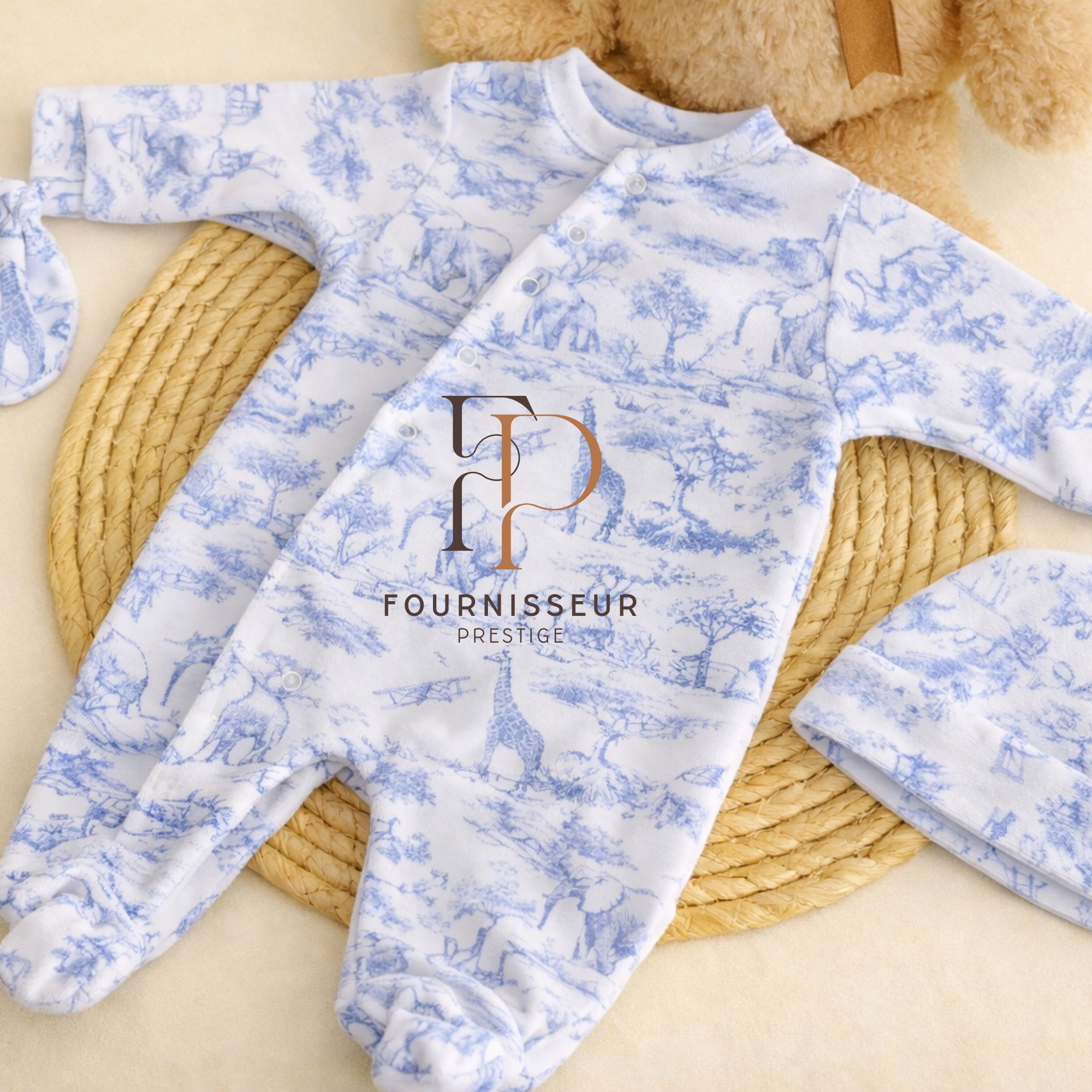 Ensemble bébé 3 pièces SAFARI velours