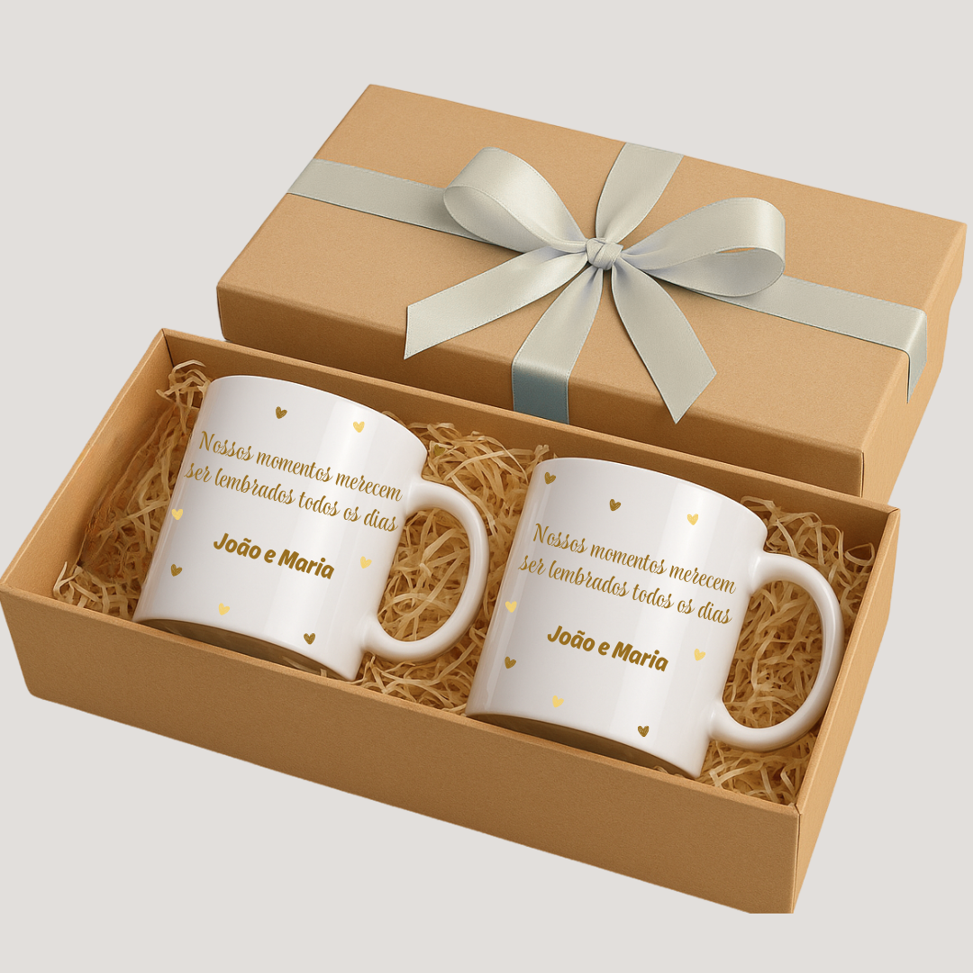 Kit de Canecas Personalizadas Casamento