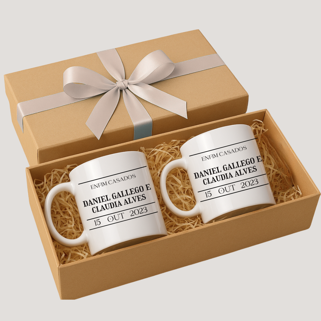 Kit de Canecas Personalizadas Casamento